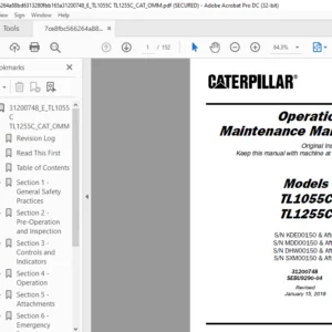 Cat TL1055C TL1255C Operation & Maintenance Manual - PDF DOWNLOAD