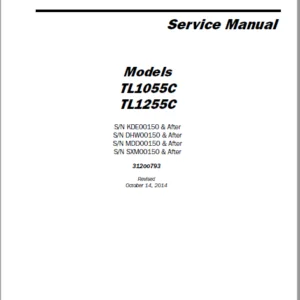 Cat TL1055C TL1255C Telehandler Service Manual + Schematic Manual  - PDF DOWNLOAD