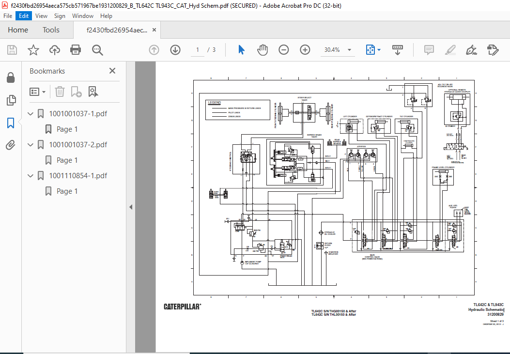 Cat TL642C & TL943C Hydraulic Schematic Manual - PDF DOWNLOAD ...