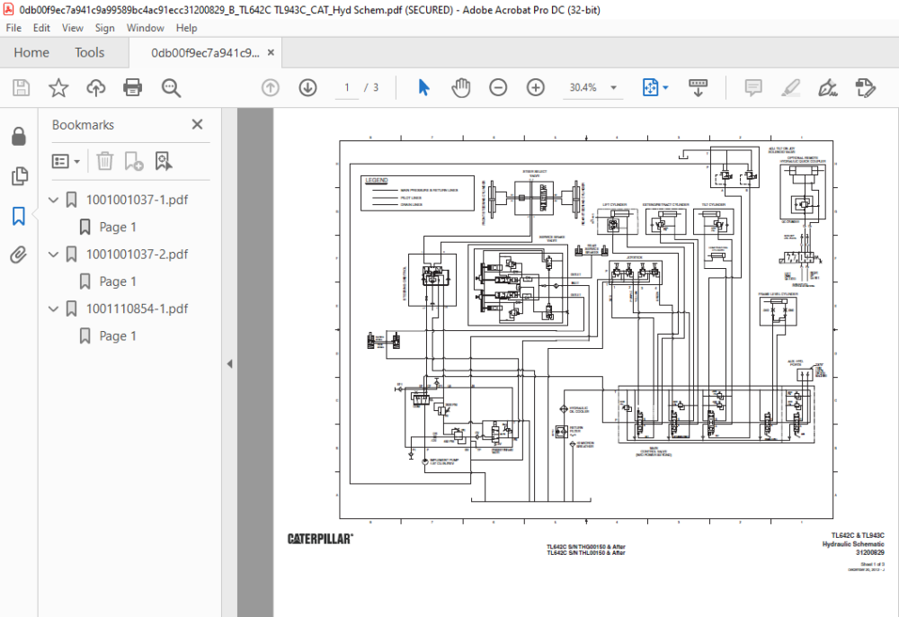 Cat TL642C & TL943C Hydraulic Schematic Manual - PDF DOWNLOAD ...