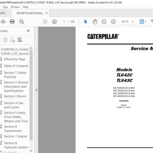 Cat TL642C TL943C Service Manual - PDF DOWNLOAD