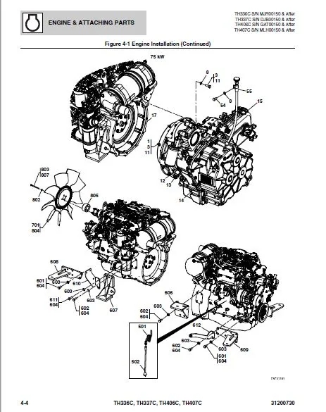 Cat TH336C TH337C TH406C TH407C Telehandler Parts Catalog PDF - Image 2