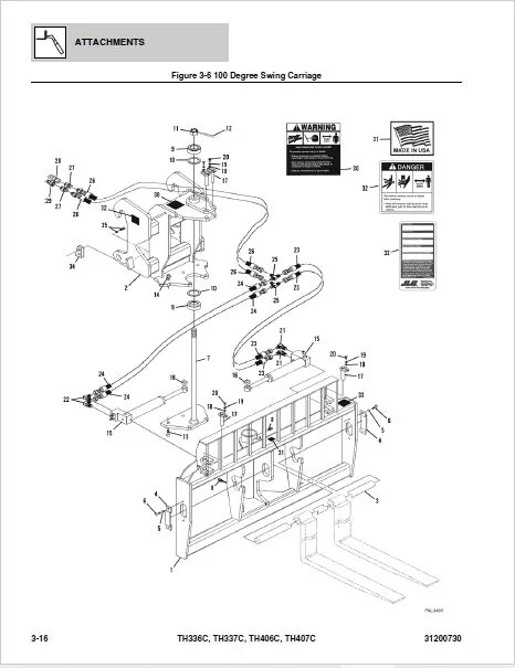 Cat TH336C TH337C TH406C TH407C Telehandler Parts Catalog PDF - Image 7