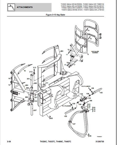 Cat TH336C TH337C TH406C TH407C Telehandler Parts Catalog PDF - Image 8