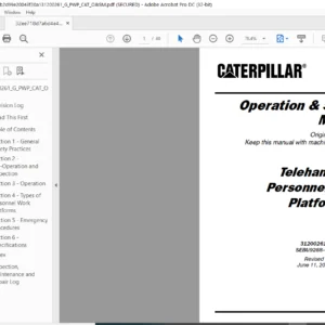 Cat Telehandler Personnel Work Platform Operation & Safety Manual - PDF DOWNLOAD