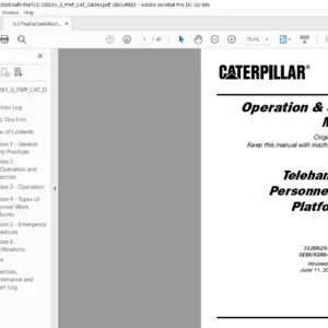 Cat Telehandler Personnel Work Platform Operation & Safety Manual - PDF DOWNLOAD