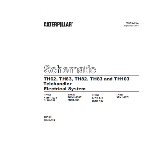 Cat Telehandler TH103-3PN Hydraulic + Electrical System Schematic Manual - PDF DOWNLOAD - Image 3