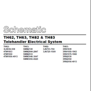 Cat Telehandler TH62-3LN electrical + Hydraulic System Schematic Manual - PDF DOWNLOAD