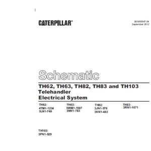Cat Telehandler TH63-3NN Electrical + Hydraulic System Schematic Manual - PDF DOWNLOAD