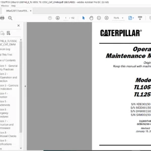 Cat Telehandler TL1055C TL1255C Operation & Safety Manual - PDF DOWNLOAD