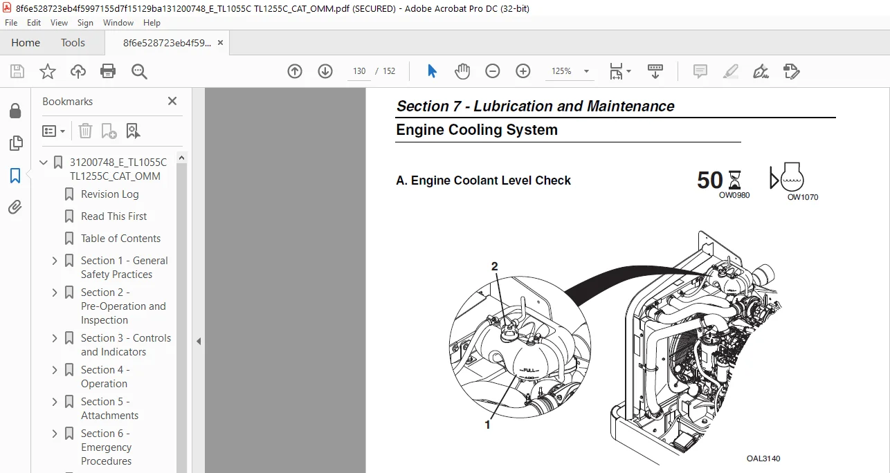 Cat Telehandler TL1055C TL1255C Operation & Safety Manual - PDF DOWNLOAD - Image 5
