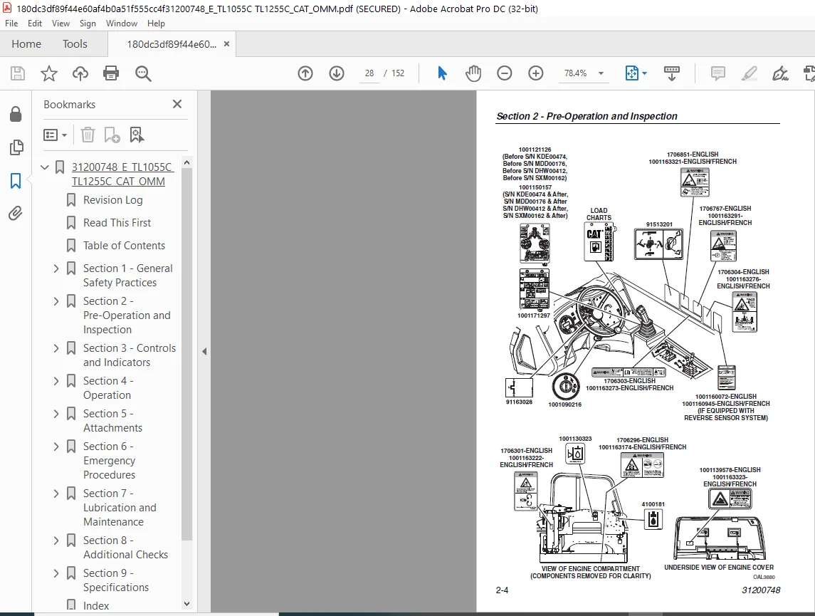 Cat Telehandler TL1055C TL1255C Operation & Safety Manual - PDF DOWNLOAD - Image 5