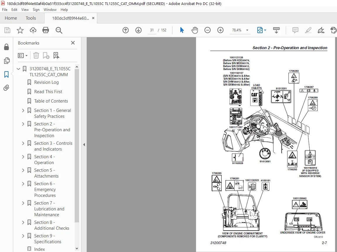 Cat Telehandler TL1055C TL1255C Operation & Safety Manual - PDF DOWNLOAD - Image 6