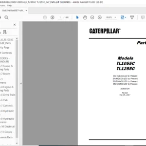 Cat Telehandler TL1055C TL1255C Parts Manual  - PDF DOWNLOAD