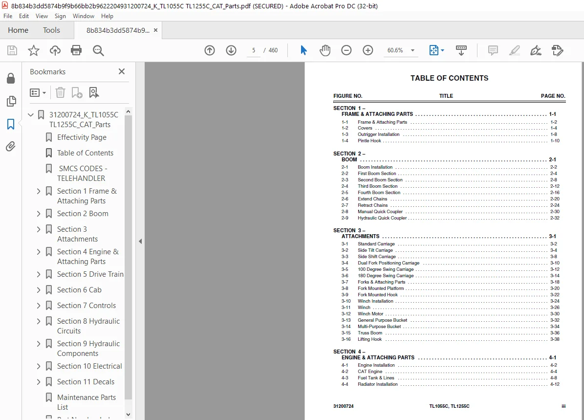 Cat Telehandler TL1055C TL1255C Parts Manual - PDF DOWNLOAD - Image 3