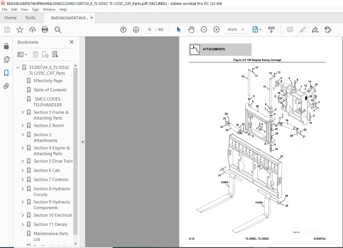 Cat Telehandler TL1055C TL1255C Parts Manual - PDF DOWNLOAD - Image 7