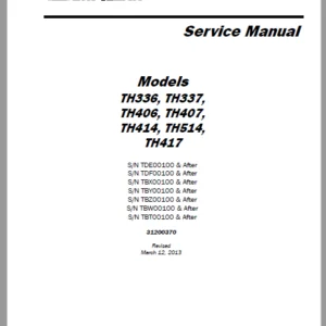 Cat telehandler TH336 TH337 TH406 TH407 TH414 TH514 TH417 Axle Disassembly/Assembly Manual  + Service Manual  +  schematic Manual
