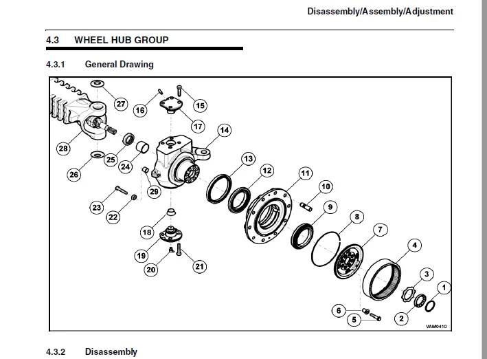Cat telehandler TH336 TH337 TH406 TH407 TH414 TH514 TH417 Axle Disassembly/Assembly Manual + Service Manual + schematic Manual - Image 6