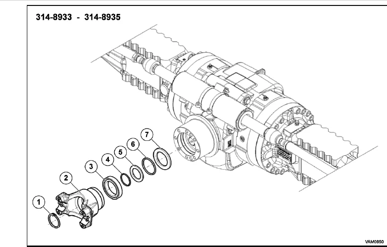 Cat telehandler TH336 TH337 TH406 TH407 TH414 TH514 TH417 Axle Disassembly/Assembly Manual + Service Manual + schematic Manual - Image 7