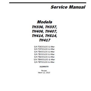 Cat telehandler TH336C TH337C TH406C TH407C TH414C TH514C TH417C Axle Disassembly/Assembly Manual + Axle Service Manual  + Service Manual