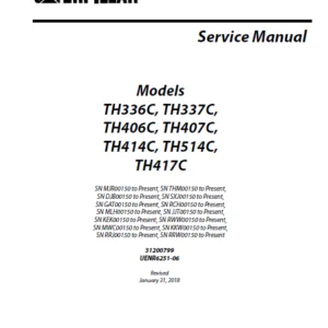 Cat telehandler TH336C TH337C TH406C TH407C TH414C TH514C TH417C  + Axle Disassembly/Assembly Manual Service Manual  +  schematic  - PDF  DOWNLOAD