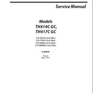 Cat telehandler TH414 C GC TH414 C GC  Engine + Axle Service Manual + Service Manual + schematic - PDF DOWNLOAD