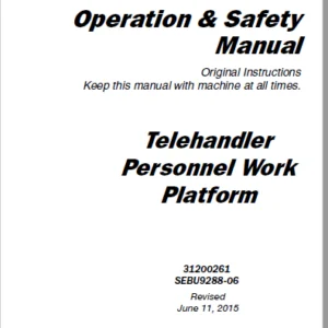 Cat telehandler Telehandler Personnel Work Platform Operation & Maintenance Manual - PDF DOWNLOAD