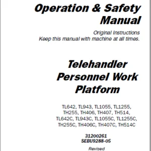 Cat telehandler Telehandler Personnel Work Platform Operation & Maintenance Manual - PDF DOWNLOAD