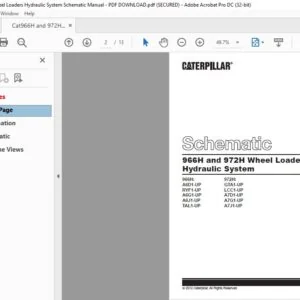 Cat966H and 972H  Wheel Loaders Hydraulic System Schematic Manual - PDF DOWNLOAD