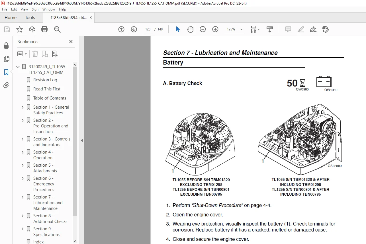 CatTL1055 TL1255 Operation & Maintenance Manual - PDF DOWNLOAD - Image 5