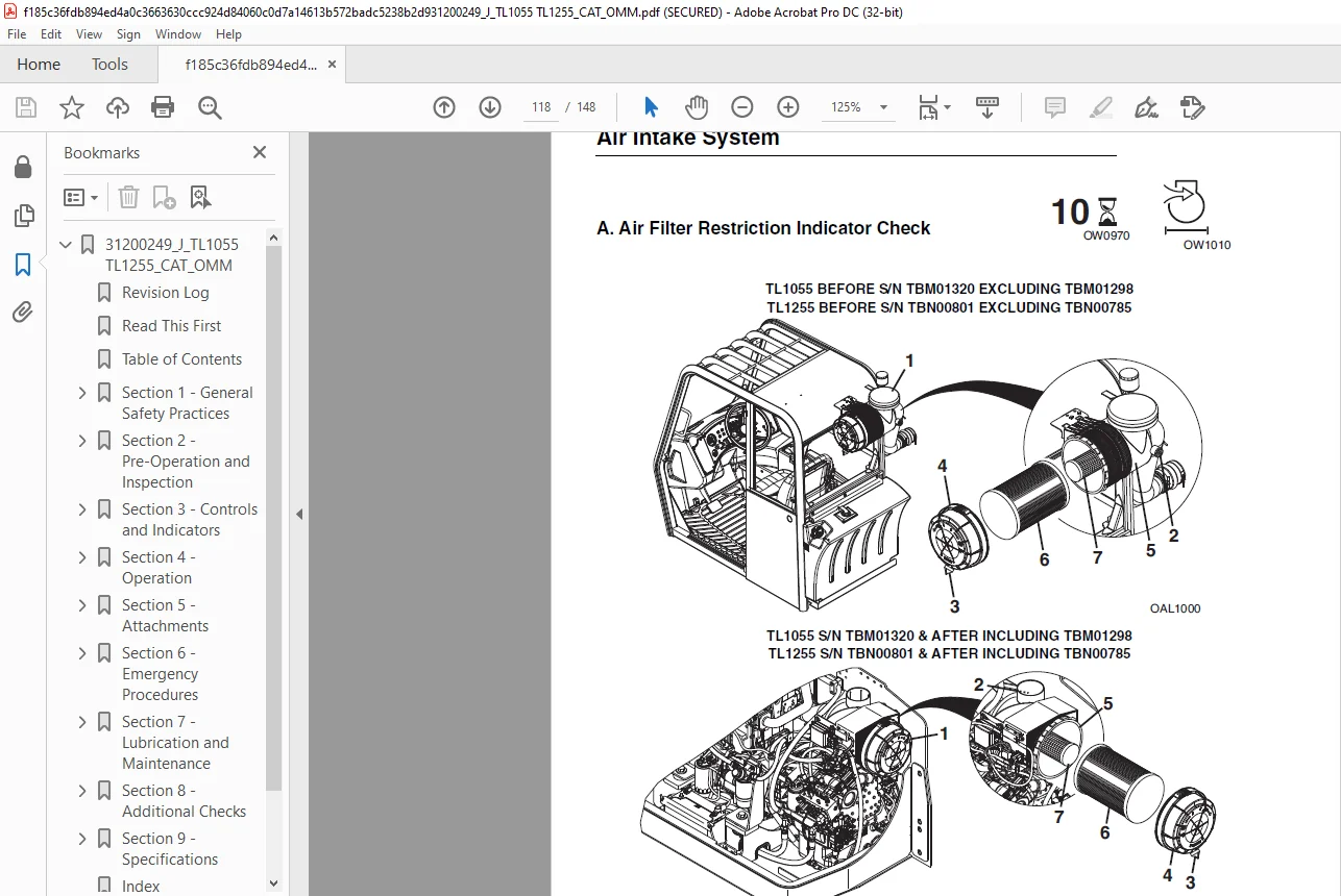 CatTL1055 TL1255 Operation & Maintenance Manual - PDF DOWNLOAD - Image 6