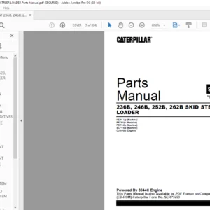 Caterpillar 236B 246B 252B 262B Skid Steer Loader Parts Manual - PDF DOWNLOAD