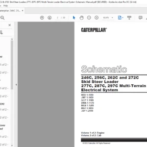 Caterpillar 246C 256C 262C 262C2 & 272C Skid Steer Loaders 277C 287C 297C Multi-Terrain Loader Electrical System Schematic Manual