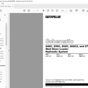 Caterpillar 246C 256C 262C 262C2 & 272C Skid Steer Loaders Hydraulic System Schematic Manual - PDF DOWNLOAD