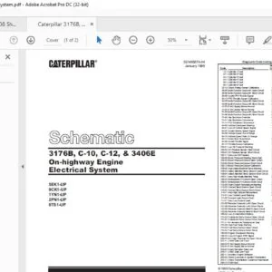 Caterpillar 3176B C-10 C-12 & 3406E On-highway Engine Electrical System Schematic Manual