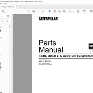 Caterpillar 323D 323D L & 323D LN Excavators Parts Manual Vol I - PDF DOWNLOAD