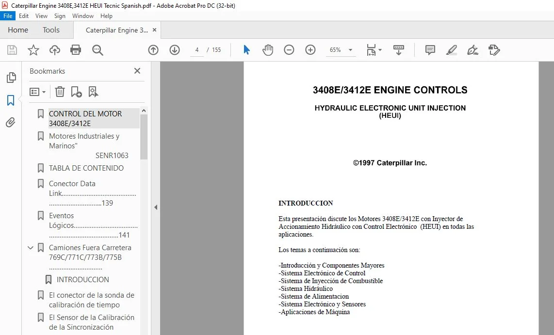 Caterpillar 3408E 3412E HEUI Fuel System Tecnica Manual - (Spanish) - Image 3