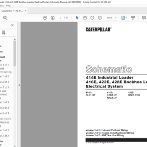 Caterpillar 414E Industrial Loader 416E 422E 428E Backhoe Loaders Electrical System Schematic Manual