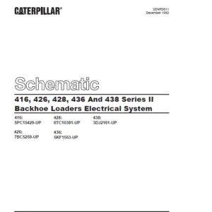 Caterpillar 416 426 428 436 & 438 Series II Backhoe Loaders Electrical System Schematic Manual - PDF DOWNLOAD