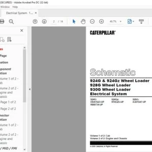 Caterpillar 924G & 924Gz Wheel Loader 928G 928G Wheel Loader 930G Electrical System Schematic Manual - PDF DOWNLOAD