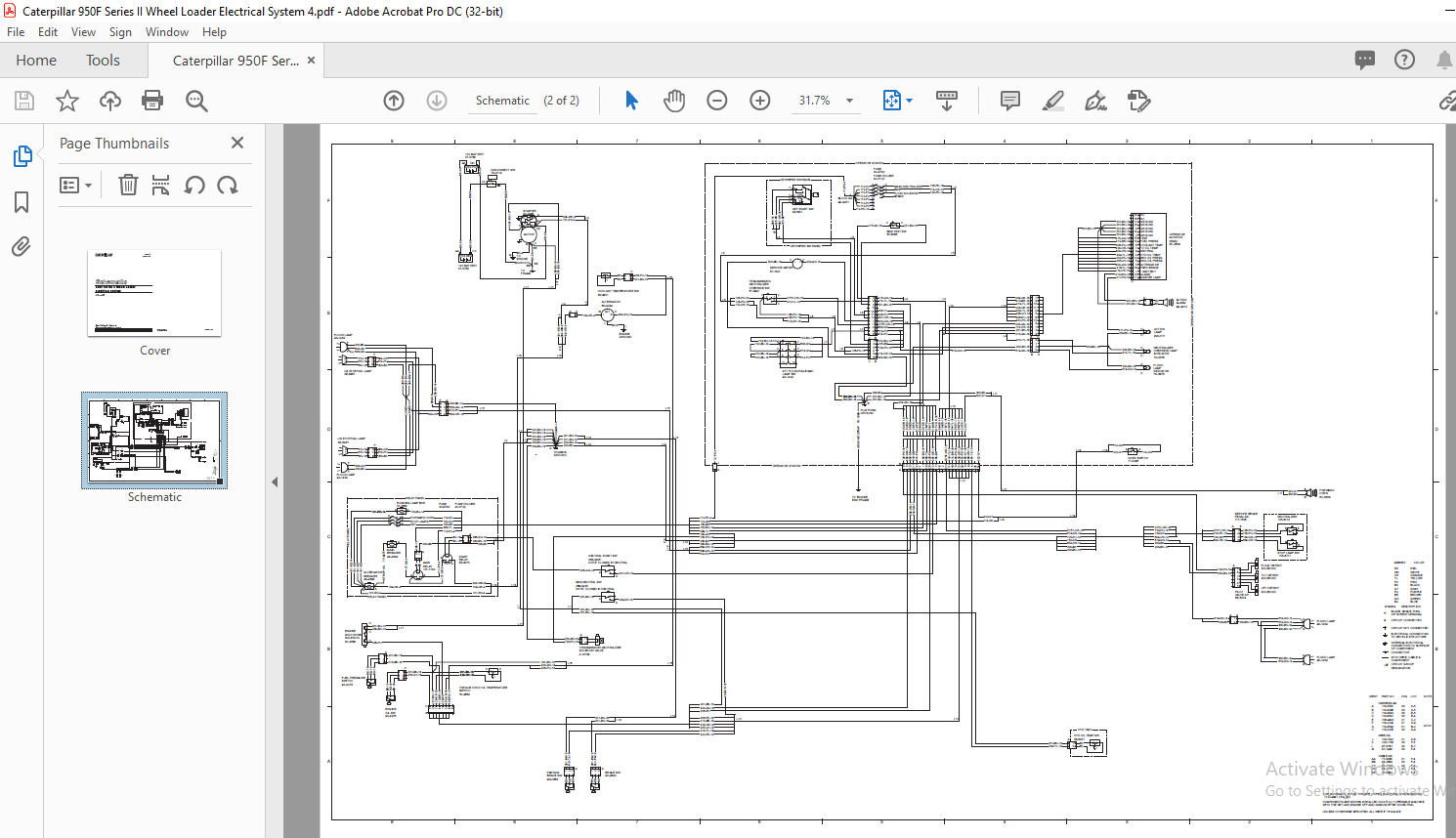 Caterpillar 950F Series II Wheel Loader Electrical System Schematic ...