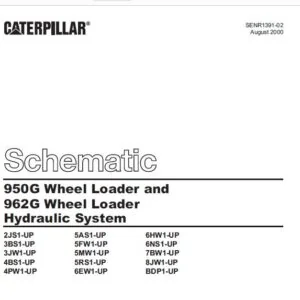 Caterpillar  950G and 962G  Wheel Loader Electrical System & Hydraulic System Schematic Manual - PDF DOWNLOAD