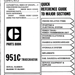 Caterpillar 951C Traxcavator Parts Manual - PDF DOWNLOAD