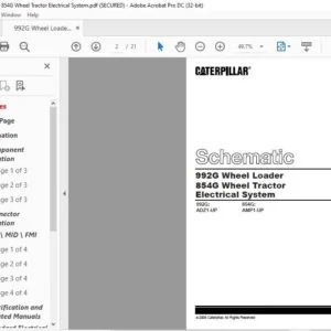 Caterpillar 992G Wheel Loader and 854G Wheel Tractor Electrical System Schematic Manual - PDF DOWNLOAD