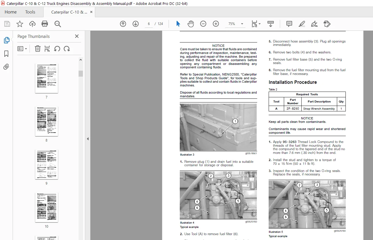 Caterpillar C-10 & C-12 Truck Engines Disassembly & Assembly Manual - Image 4