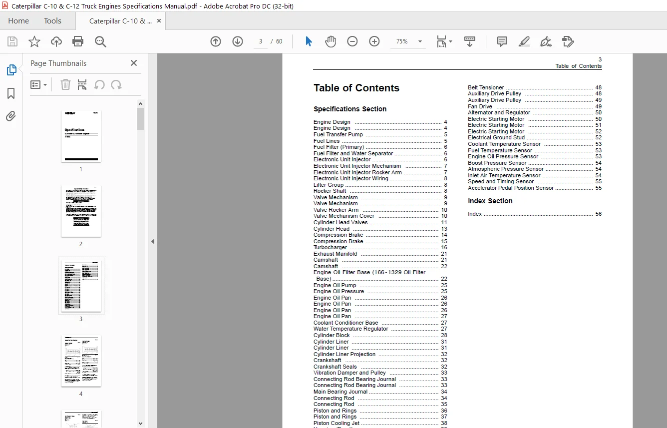 Caterpillar C-10 & C-12 Truck Engines Specifications Manual - PDF DOWNLOAD - Image 2