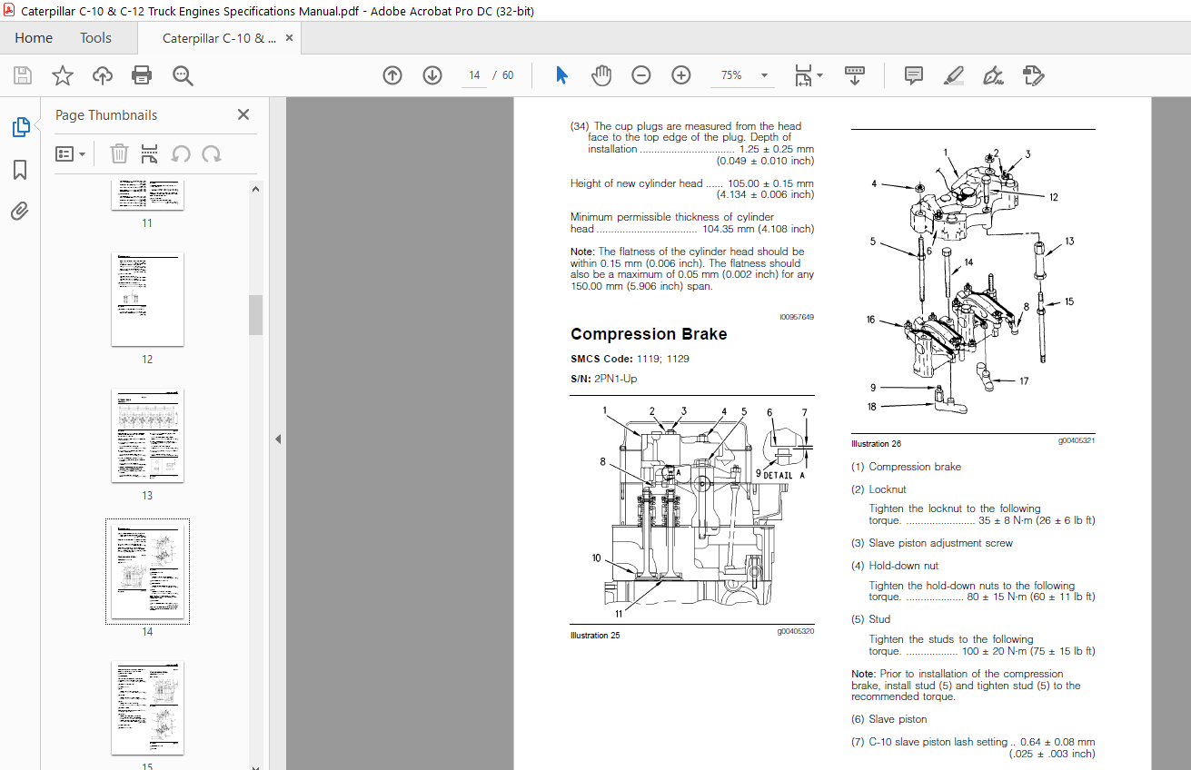 Caterpillar C-10 & C-12 Truck Engines Specifications Manual - PDF ...