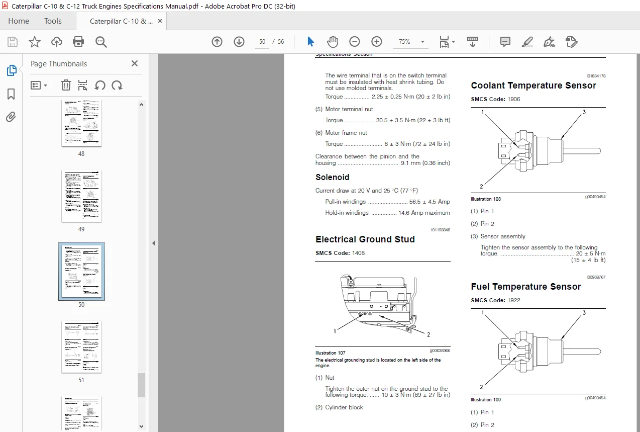 Caterpillar C-10 & C-12 Truck Engines Specifications Manual - PDF DOWNLOAD - Image 4