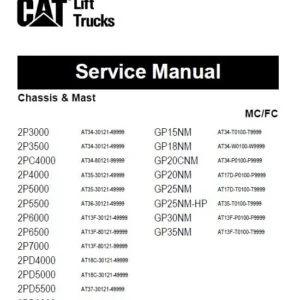 Caterpillar CAT 2PD4000 Forklift Trucks Service Manual - PDF DOWNLOAD