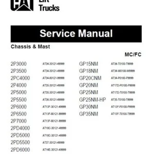 Caterpillar CAT 2PD6000 Forklift Trucks Service Manual - PDF DOWNLOAD